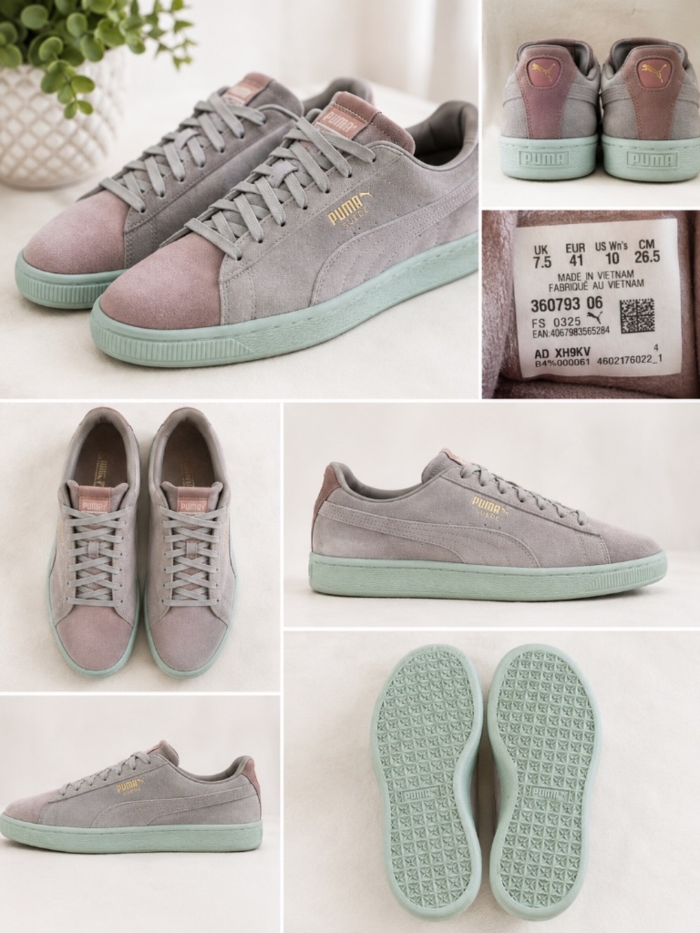 PUMA Suede Sneakers Gray Mauve Gradient Women’s Size 10 / Men’s 7.5